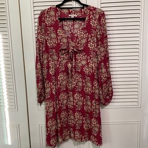 AEO Red Floral Dress — Size Large